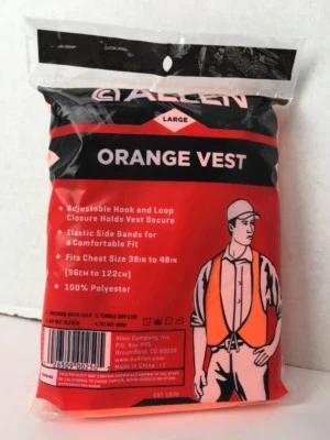 NEW Allen Orange Safety Hunting Vest One Size Fits Most 38" to 48" Chest 15754A - Image 1 of 4