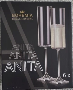 Bohemia Royal Kristall Anita Weiß Gläser 6 Stück 5oz. 160ml. - Bild 1 von 5