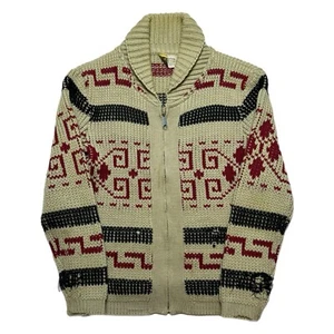 Vintage 1970s Pendleton Sweater Size Small Wool Cardigan Lebowski Cowichan 70s - Picture 1 of 7