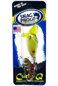 Gancho dividido ponderado hoja dorada sábalo cítrico Spinnerbait Curly-Q a prueba de enganches - Imagen 1 de 22