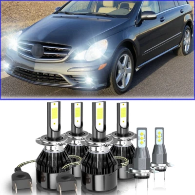 For Mercedes-Benz R350 2006-2010 6000K Combo LED Headlight+Fog Light Bulbs Kit - Image 1 of 4