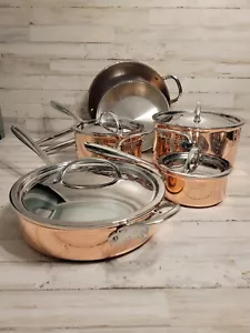 Williams Sonoma Thermo-Clad Copper 10 Piece Cookware Set Ruffino - Picture 1 of 10