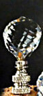 Lampe finale boule de cristal en nickel brossé dessus décoration lumière grandes facettes NEUF