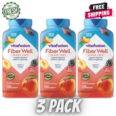 3 PACK - Vitafusion Fiber Well Gummies (220 ct.) {Total 660 Gummies} FAST SHIP - Image 1 of 4