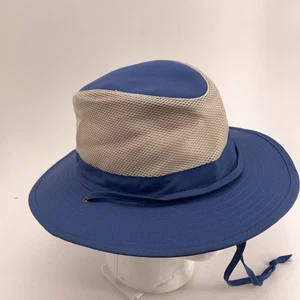 Stetson no fly zone blue Sun hat with beige mesh vent size large - Picture 1 of 9