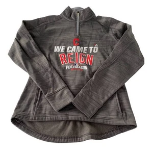 Majestic Shirt Womens Small Gray Cleveland Indians Baseball Post Season 1/4 Zip - Picture 1 of 4