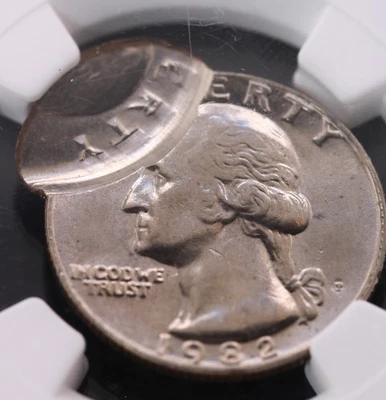 1982-P Washington Quarter NGC MS 62 DOUBLE STRUCK (Very Cool!) - Image 1 of 4