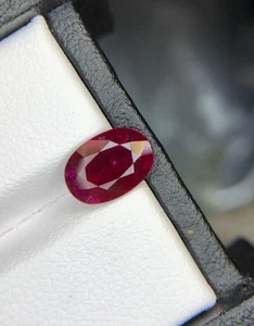 2.20 Cts Normal Heat mozambique ruby Red Color Oval Shape gemstone - Picture 1 of 10