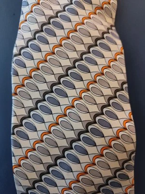 EMILIO PUCCI Firenze 真丝领带棕褐色多色,签名 — 第 1/4 张图片