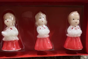 The Vermont Country Store Christmas Carolers 3” Candles Set Of 3 New In Box - Picture 1 of 9