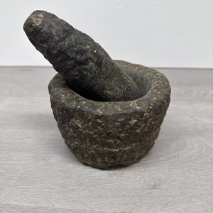 "Juego de mortero y mortero largo de piedra natural de 4,5""" - Imagen 1 de 5