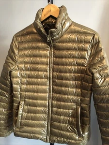 Womens ZARA WOMAN Olive Green Down Insulated Puffer Jacket Sz M (10-12) - Picture 1 of 12