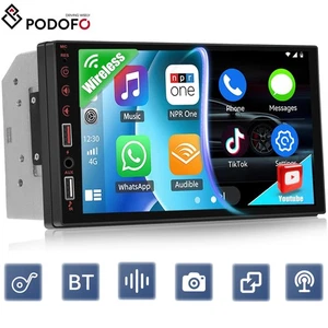 Double 2 DIN Bluetooth Car Radio Stereo 7 Inch FM Carplay MP5 Player USB YouTube - Picture 1 of 23