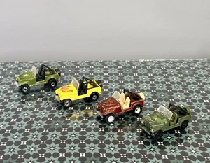 Hot Wheels Circa 1981 CJ7 Jeeps (4); Real Riders YLW & BRN w/WHT Wheels, 2 Army - Picture 1 of 6