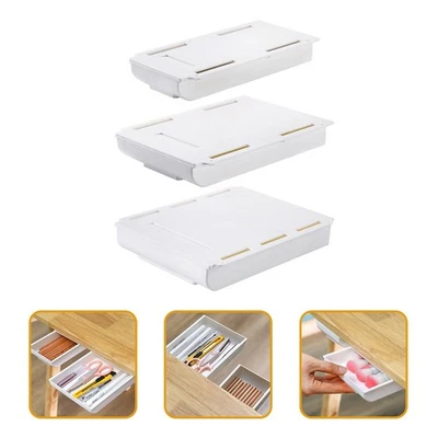  3 Pcs Stationery Storage Box Student Gift Attachment Hidden Desk Organizer - Image 1 of 4