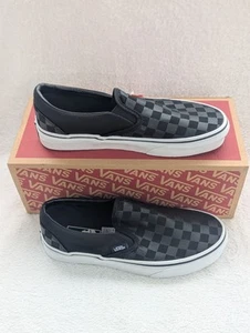 Size 7 Women's (5.5 Men's) Vans Classic Slip On Checkerboard Black Sneaker Shoes - Picture 1 of 8