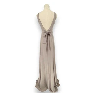 Show Me Your MuMu Jenn Maxi Dress Taupe Cream Size Small Show Me the Ring Crisp - Picture 1 of 3