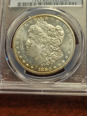 1880 CC Morgan Silver Dollar, 8/hi7, PCGS MS63PL, key date CC     inv09   g229dr - Image 1 of 4