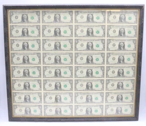 Series 1988 A $1 Federal Reserve Note Uncut Sheet 32 Notes - Picture 1 of 4