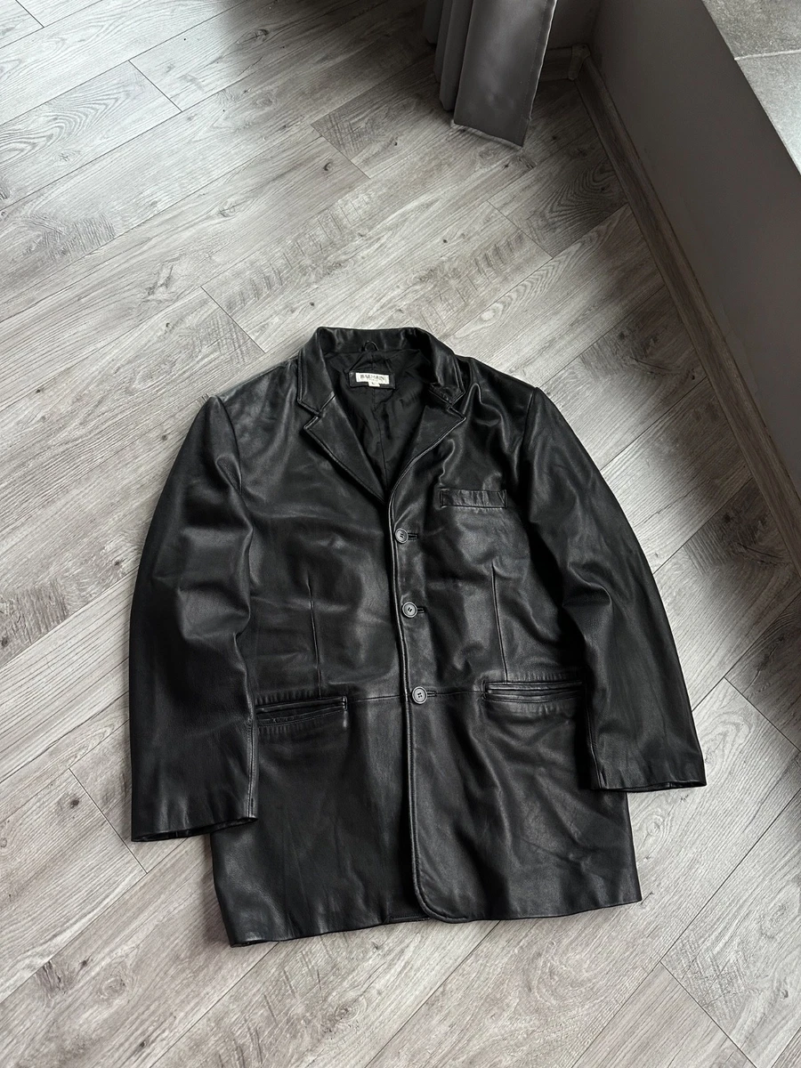 Balmain Leather Outer Shell Coats, Jackets & Vests for Men for