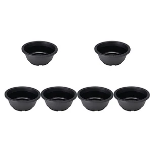 Contenedor de bonsái para plantas redondas de plástico con flores suculentas para plantas de vivero de 6 piezas - Imagen 1 de 12