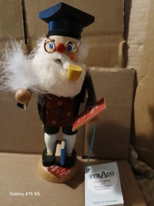 Vintage ERZGEBIRGE Smoking Man 'The PROFESSEUR New Tag 8,5" - Bild 1 von 4