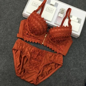 36 B C Orange Damen BH Set Push-Up PLUNGE LEICHT GEPOLSTERT Push Up BH Slip Set - Bild 1 von 11