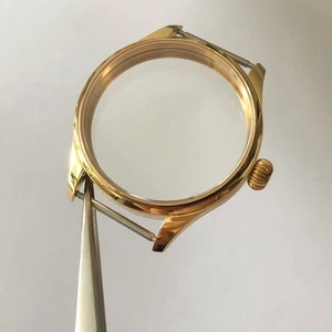 Watch 41mm 316 Steel 18K Gold Plated Watch Case for ETA6497/6498 ST3600/3621 - Picture 1 of 9