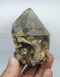 Clay Included Smoky Quartz Crystal From Zagi Mountains Kpk Pakistan.  - Picture 1 of 14