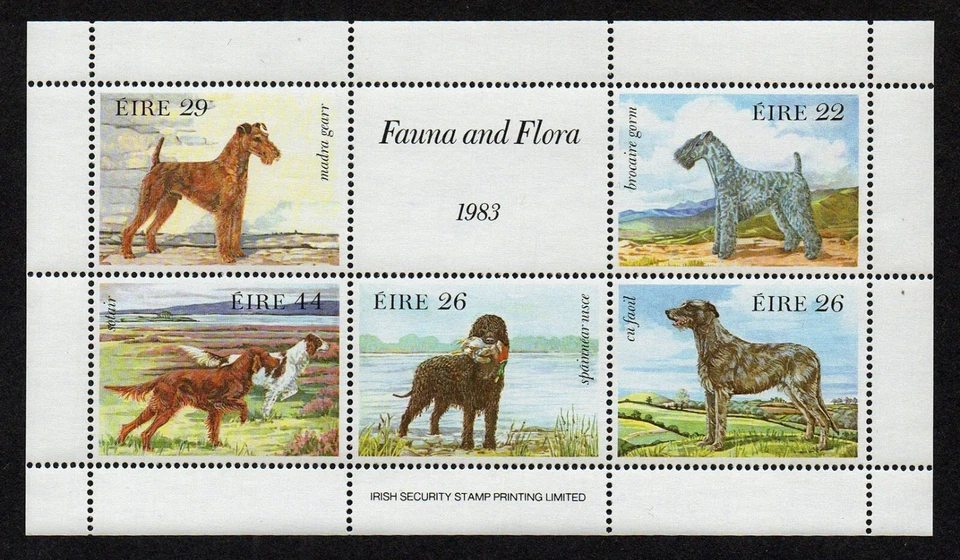 IRLANDA, SCOTT # 567A, MNH MINI HOJA - DIBUJOS DE PERROS DE WENDY WALSH 1983 Foto 1 de 1