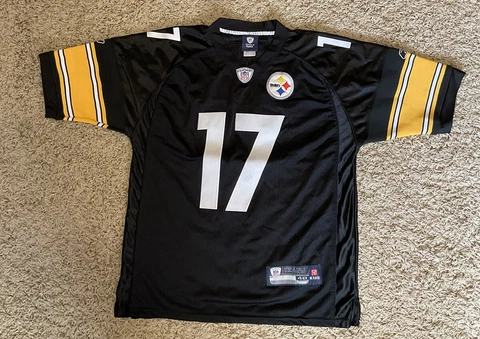 Pittsburgh Steelers Reebok Jersey Mike Wallace #17 Black Size 48 NFL On Field Cover