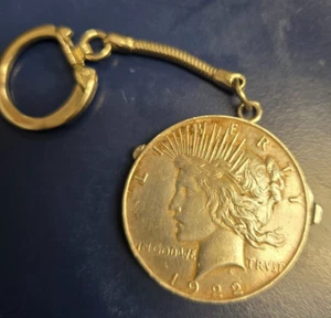 1922 PEACE SILVER DOLLAR KEYCHAIN OLD STOCK WITH KNIFE AND SCISSORS - Picture 1 of 4
