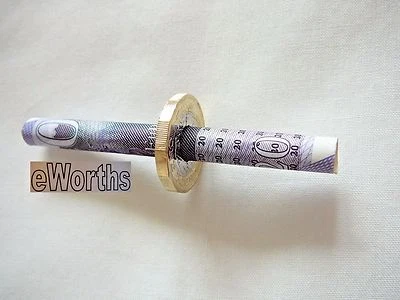 CIGARETTE  THROUGH  £1  COIN   magic  TRICK  (new shape 12 sided coin)  illusion - Image 1 of 3