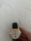 Jughans Mens Classic Watch Black And Gold Colour Leather Strap
