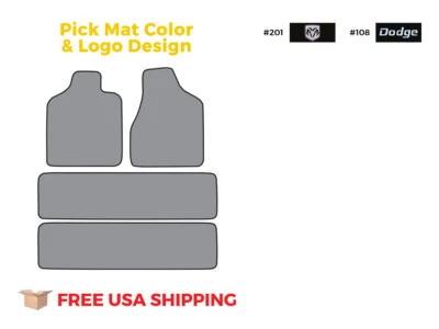 FITS 1996-2000 Dodge Grand Caravan 2pc Frts & 2pc Rr Runners Floor Mat 4pc Cutpi Foto 1 de 4