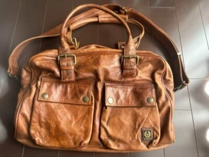 Belstaff Shoulder Tote Travel Bag Leather in Brown USED Good Condition - Picture 1 of 17