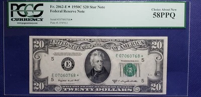 Fr#2062-E* $20 1950C **STAR** FRN Richmond (SN:E07060768*) PCGS 58 PPQ - Image 1 of 2