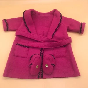 American Girl Doll of Today Pleasant Company 1996 Pink Fleece Robe & Slippers PC - Picture 1 of 2