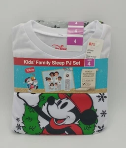 NWT Mickey Mouse Christmas Sleepwear Kids Size 4 - Picture 1 of 3