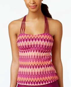 Hula Honey WINE Festival Dream Chevron Crochet Strappy Tankini Top, US Large - Picture 1 of 3
