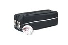 Large Triple Pocket Zip Rectangular Fabric Pencil Case 5 colours to choose