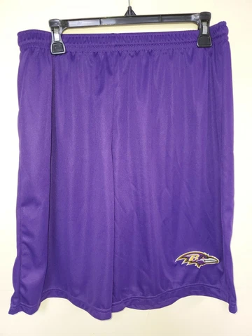 0724 Mens NFL BALTIMORE RAVENS Polyester Jersey SHORTS Embroidered Purple New Cover