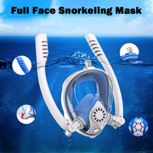 Snorkeling Mask Full Face Anti-Fog Scuba Diving Swimming 180° Turn Breather Pipe - Picture 1 of 15
