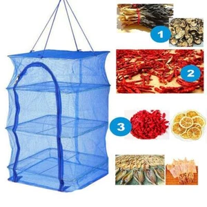 4 Layers Fish Drying Vegee Net Hanging Food Dehydrator Durable Rack Outdoor - Picture 1 of 8