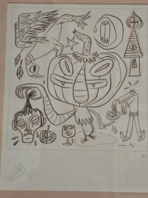 Тим Бискуп «Без названия» уголь рисунок в рамке - Изображение 1 из 4