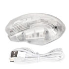 (White)3 Mode Transparent Gaming Mouse Wired USB & Wireless BT & Wireless 2.4G