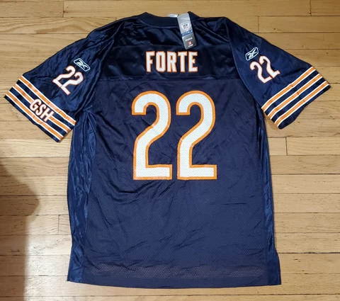 Chicago Bears Matt Forte Jersey Men's Size L Reebok On Field Blue Home Jersey Cover