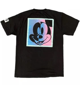 Mickey Mouse Shirt Men's Large Black NEFF x Disney Graphic T-Shirt Heavy Cotton - Picture 1 of 5