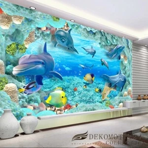 Fotomural no tejido papel pintado murales efecto 3D mundo submarino moderno 2148 - Imagen 1 de 7