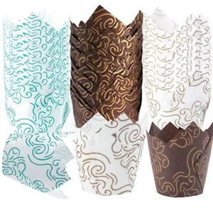 600 Pieces Tulip Cupcake Liners Printed Muffin Baking Cups Brownie Paper Wrap... - Picture 1 of 7